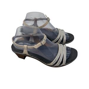 Abeo Grace Rhinestone Glitz Heel Sandal Beige BIO System Party Womens 8.5N